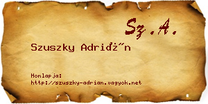 Szuszky Adrián névjegykártya